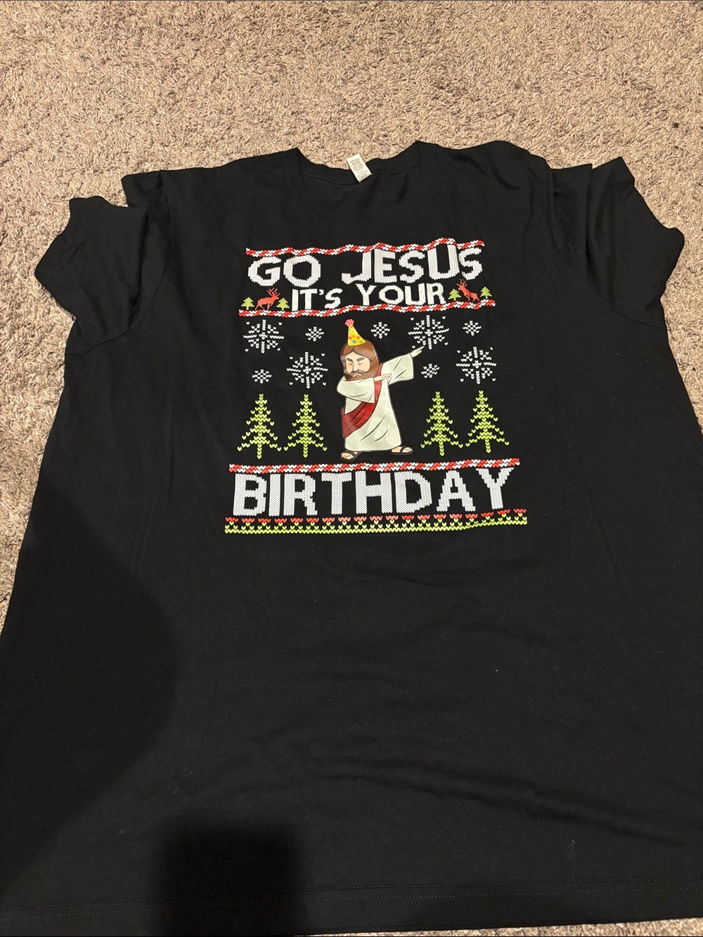 Bella Canvas Triblend Holiday 'Go Jesus It's Your Birthday' Black Graphic Tee